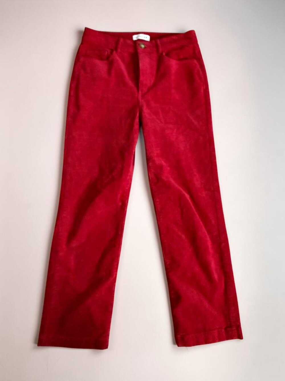 ANN TAYLOR LOFT Orange Red Straight Corduroy Pants Size 4 Petite